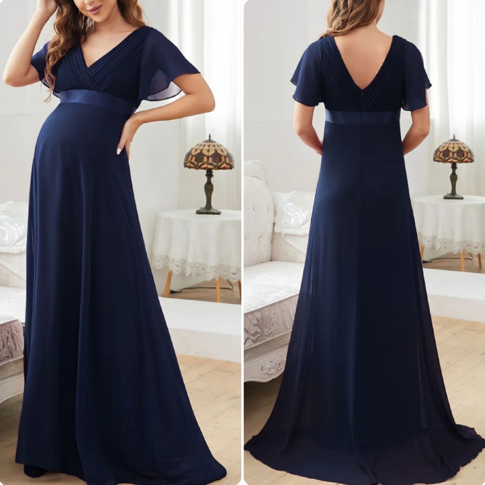 SOLD Ever Pretty navy blue long formal A line maxi prom Bridesmaid dress XL - Picture 15 of 17